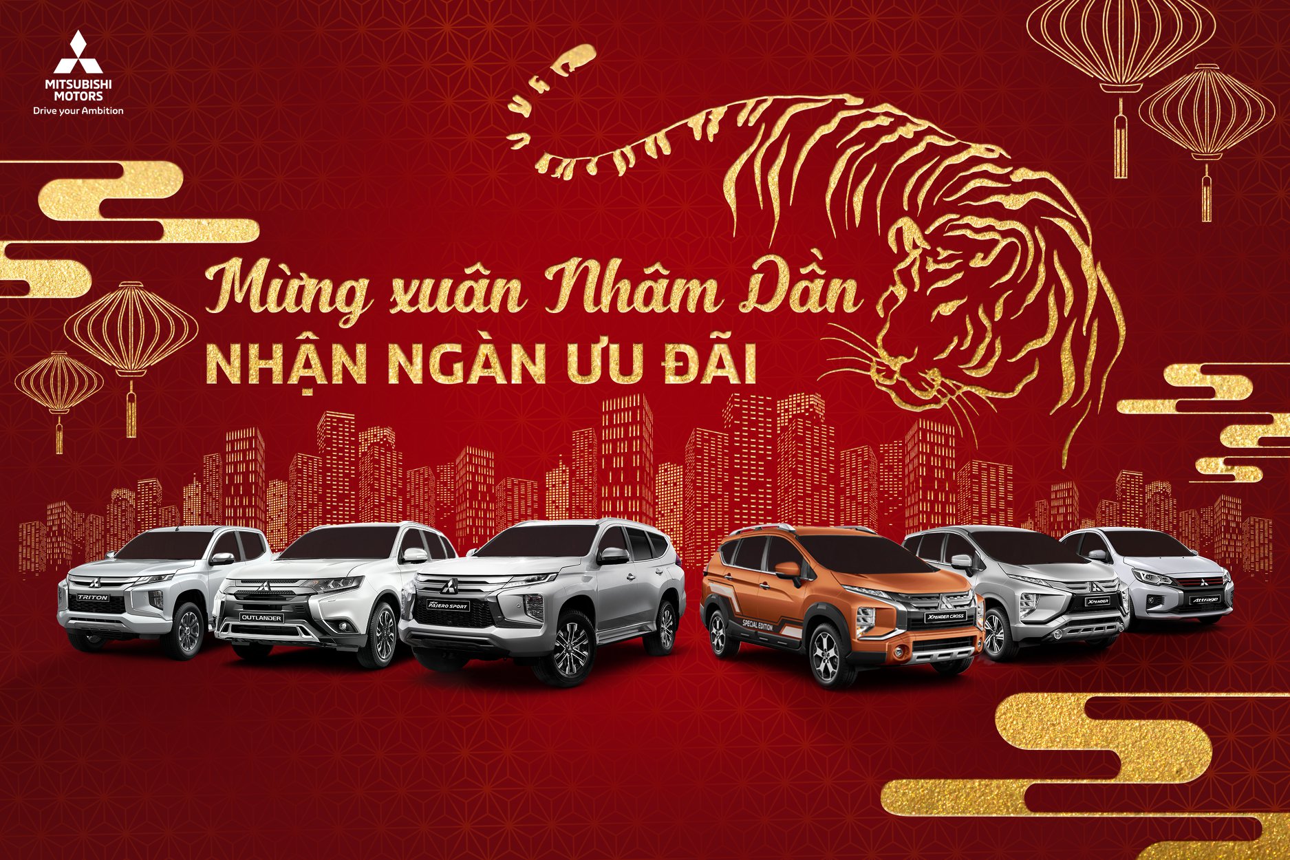 Ưu đãi hấp dẫn các dòng xe Mitsubishi Tháng 02/2022