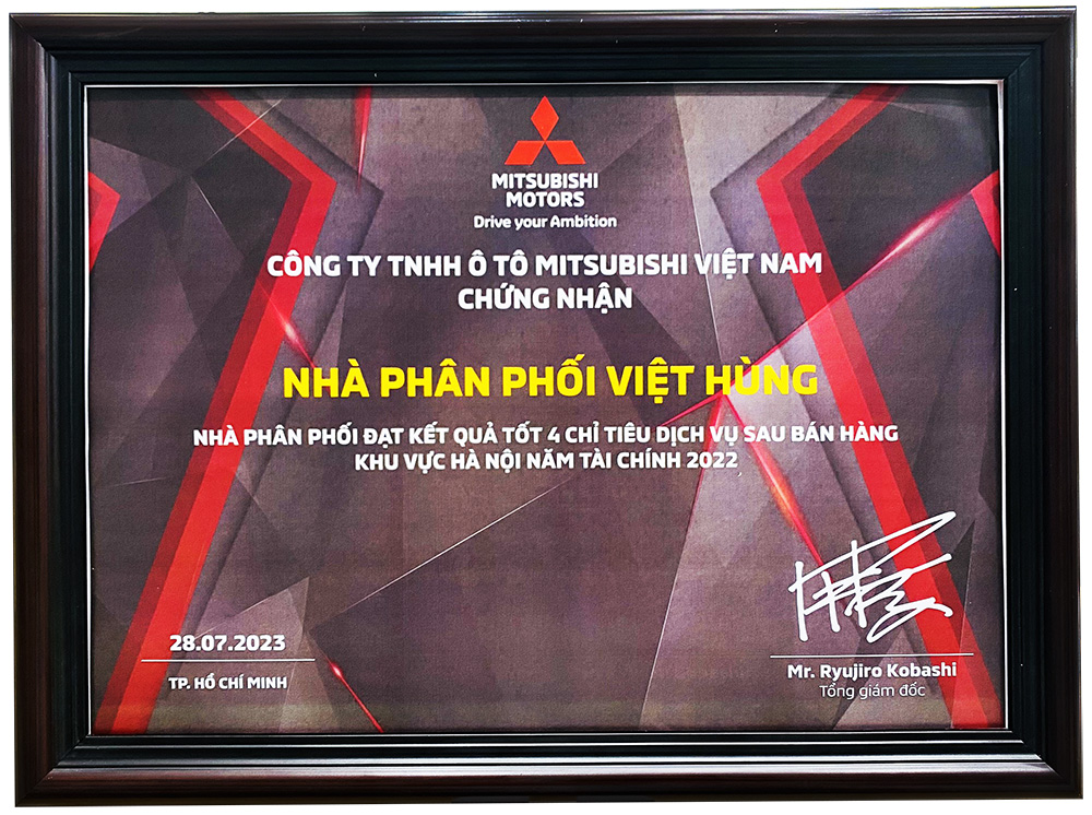 Giải thưởng nhà phân phối đạt kết quả tốt nhất 4 chỉ tiêu dịch vụ sau bán hàng năm 2022